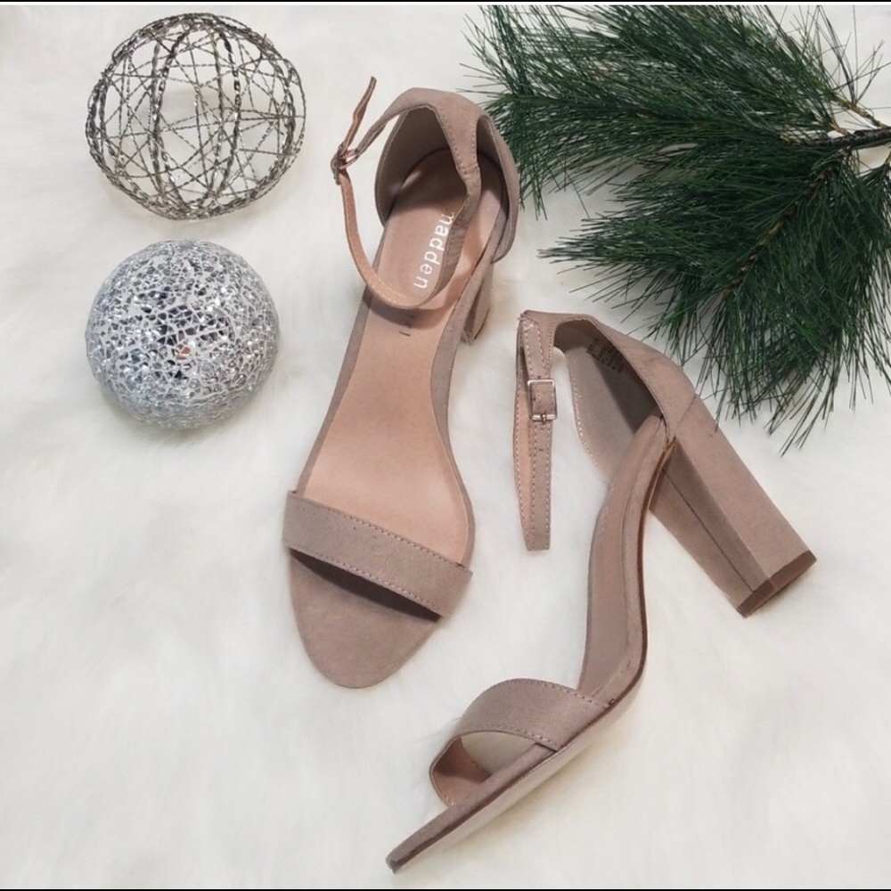 NWOT Madden Girl faux suede tan heels